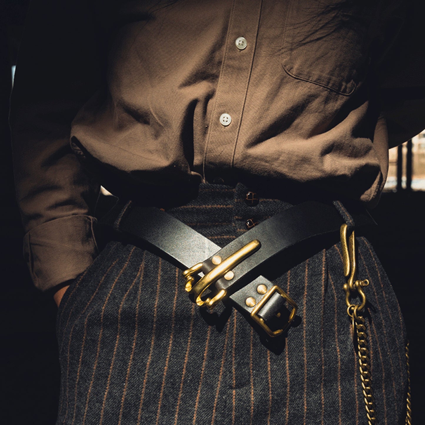 Handmade Littleton Cavalry Leather Belt for Men | American Vintage Brass Buckle